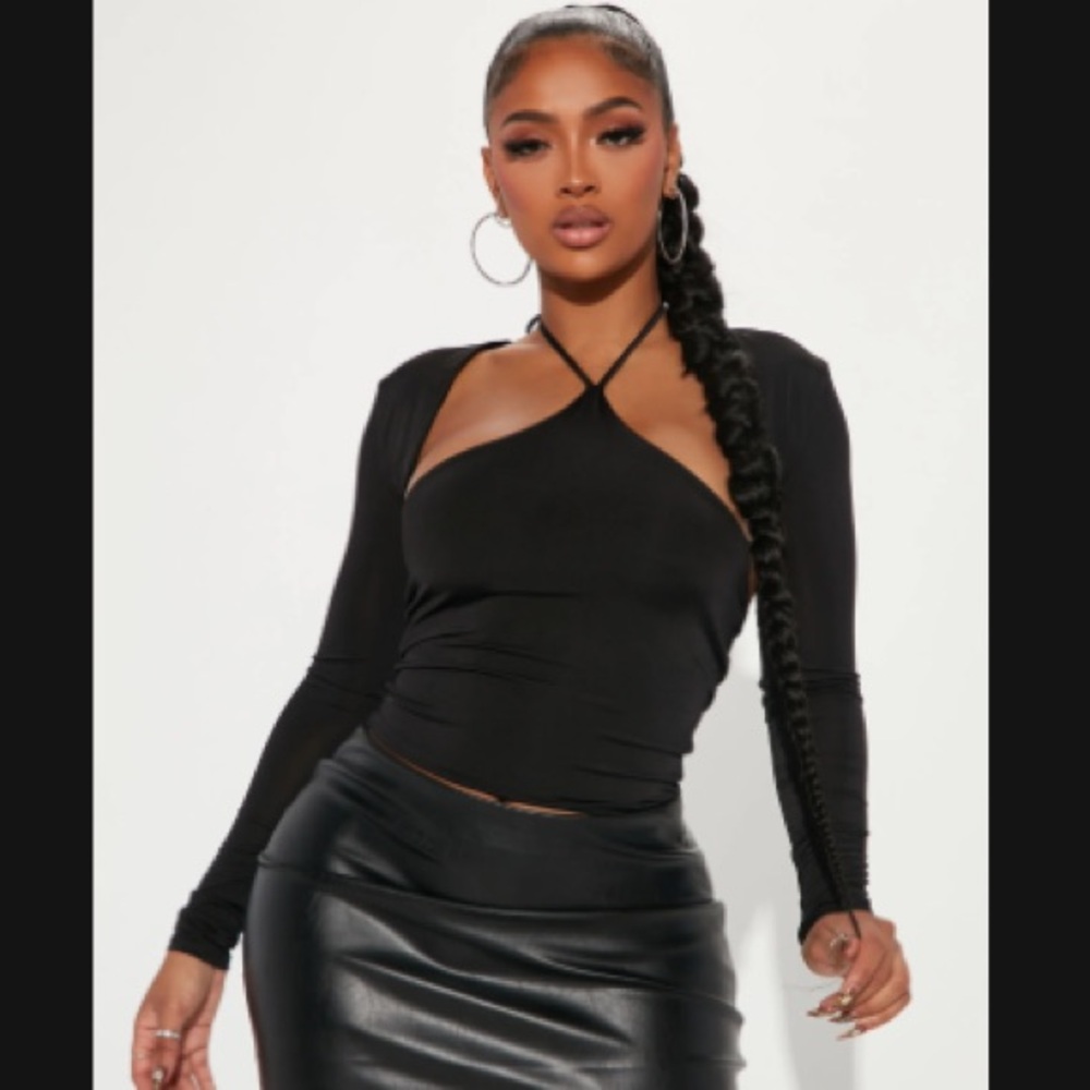 Black Cutout Crop Top